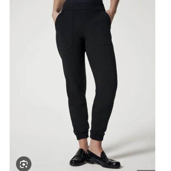 Spanx Womens Perfect Pant Jogger Ankle Pants Size S Black Minimalist Stretch - Picture 1 of 8